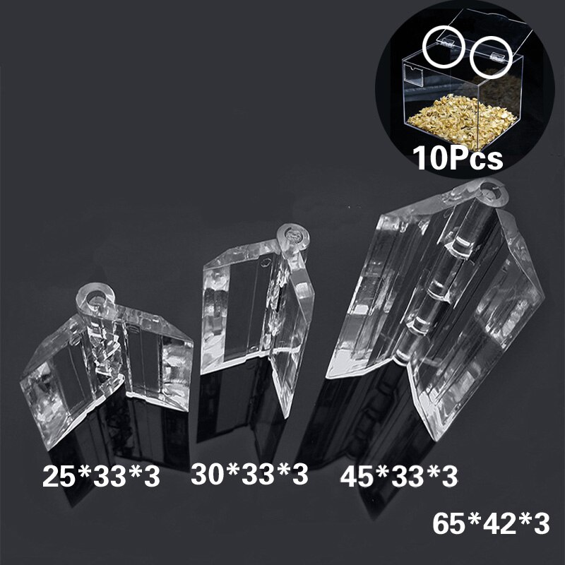 10Pcs Transparent Plastic Folding Hinges Durable Clear Acrylic Hinge Tools Cabinet Hardware Furniture Cabinet Door Hinges