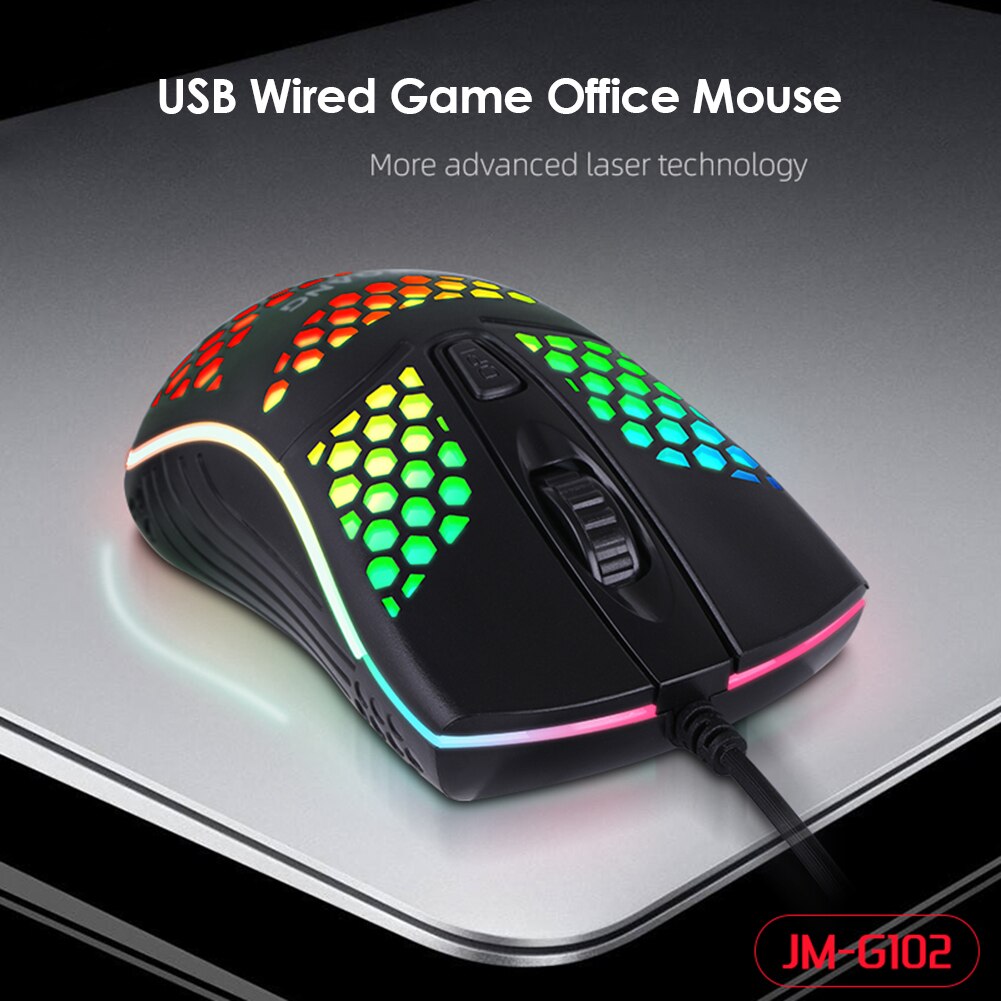 Laptop Desktop Computer Mouse USB Wired Gaming Mouse 1600 DPI Honeycomb Optical Mice for Computer PC