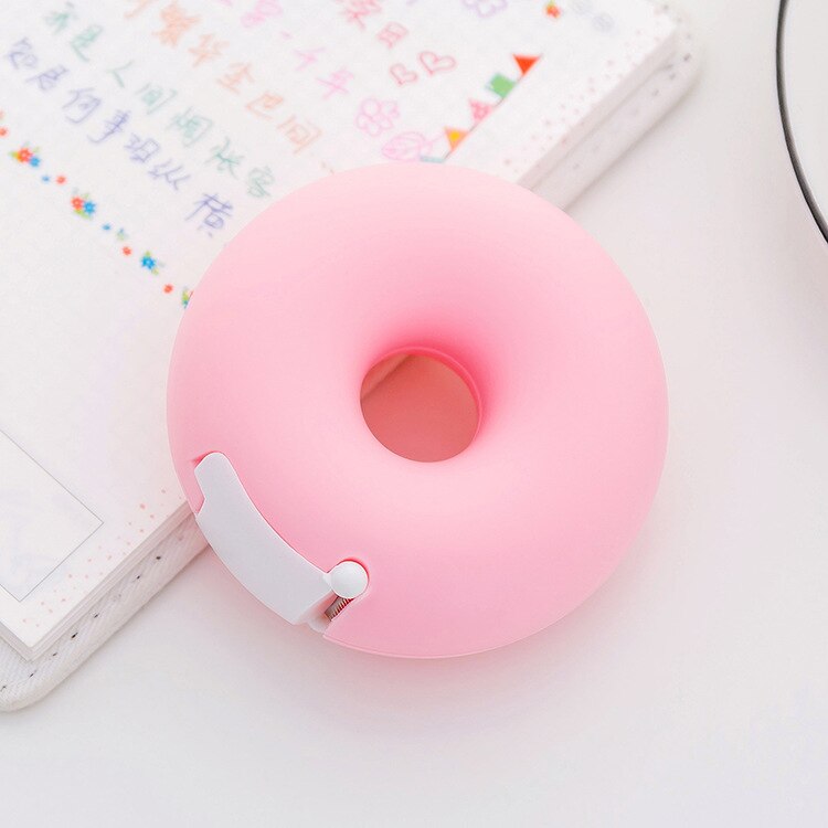 Candy Color Masking Tape Cutter Cute Kawaii Love Heart Donut Shape Washi Tape Cutter Office Tape Dispenser Office School Supply: Donut pink