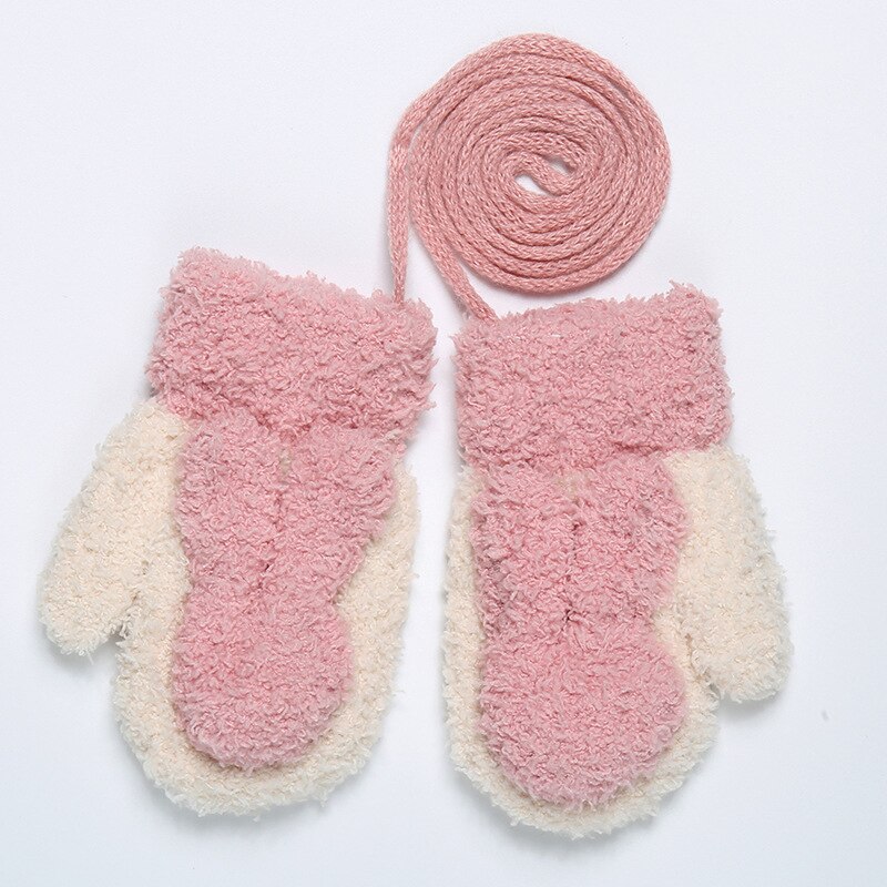 Guantes de lana para niños y niñas de 0 a 2 años, manoplas para niños, guantes de punto de lana para niños, guantes de cuerda cálidos para bebés