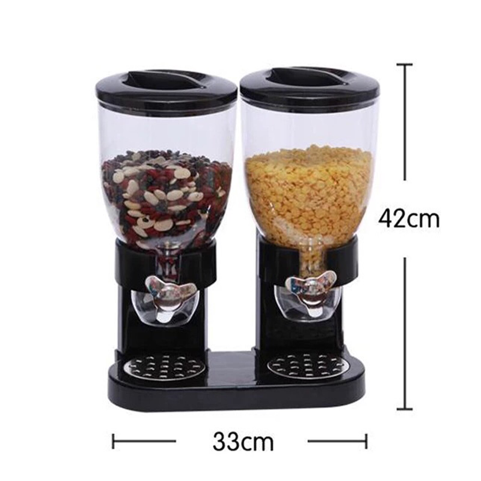 Dry Food Dispenser Dual Control Indispensable Compact Dry Cereal Dispenser 4L for Cereal Candy Nuts Beans Rice