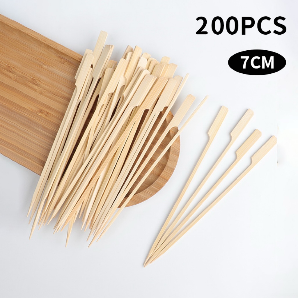 Bâtonnets de bambou jetables, outils de Barbecue, brochettes de bambou naturelles, fête de Camping pour Kabob, fruits, Cocktail, outils de Barbecue