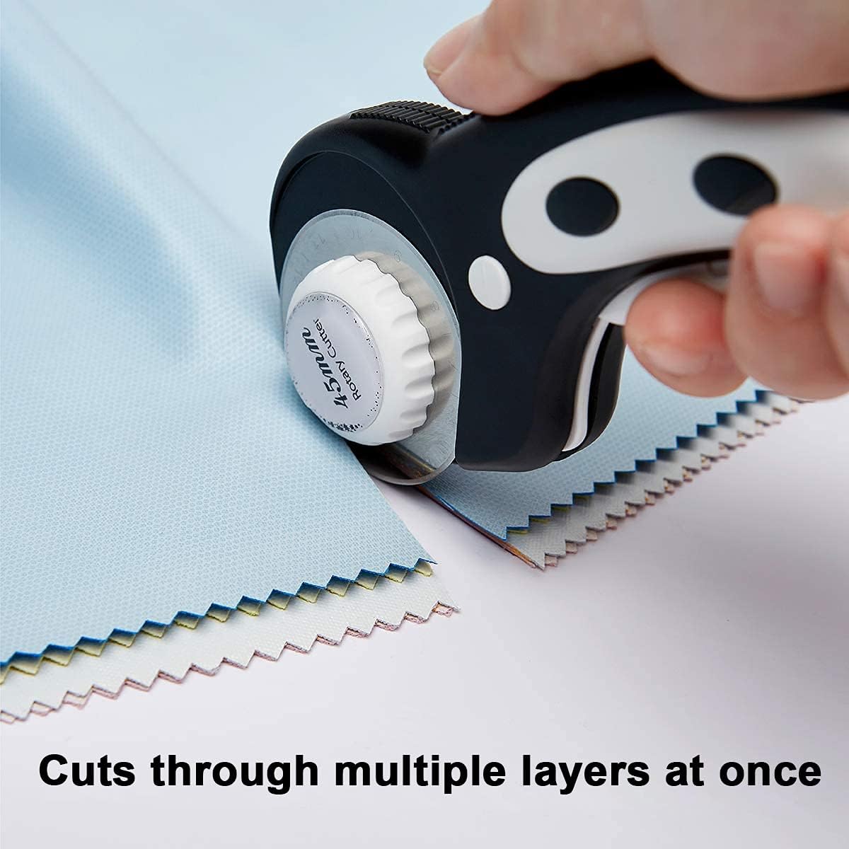 12 Pack Rotary Cutter Blades with Storage Box 45mm Replacement Rotary Blade for Art DIY Crafts Quilting Scrapbooking Sewing Tool