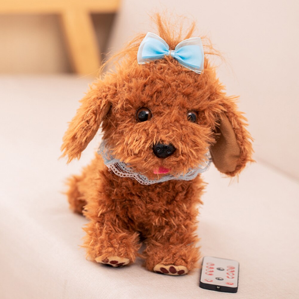 Aboiement pour enfants télécommande éducatif Simulation Teddy chien 8 mouvements Smart peluche jouet d'anniversaire Animal mignon