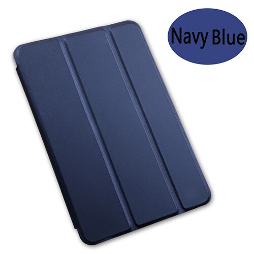 Cover til huawei mediapad  t5 10 ags 2-w09/w19/l09/l03 honor pad 5 10.1 "tablet taske pu læder smart sleep tri-fold beslag cover: Marine blå