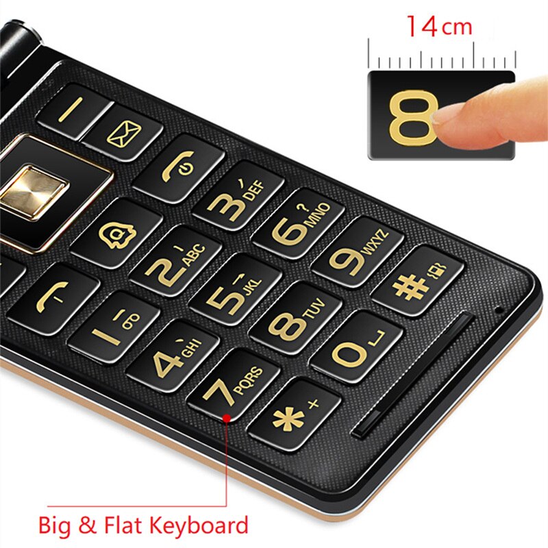 2.8 "big touch screem z klapką na telefon komórkowy podwójna kamera na kartę sim MP3 Mp4 telefon komórkowy rosyjski język hebrajski