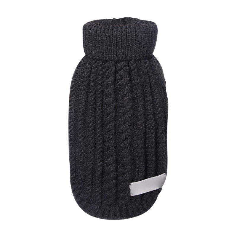 Hoge Kraag Wollen Truien Trui Hond Kleding Jas Stro-Touw Hond Trui Knit Kleding Huisdier Winter Wollen Trui: Zwart / XS