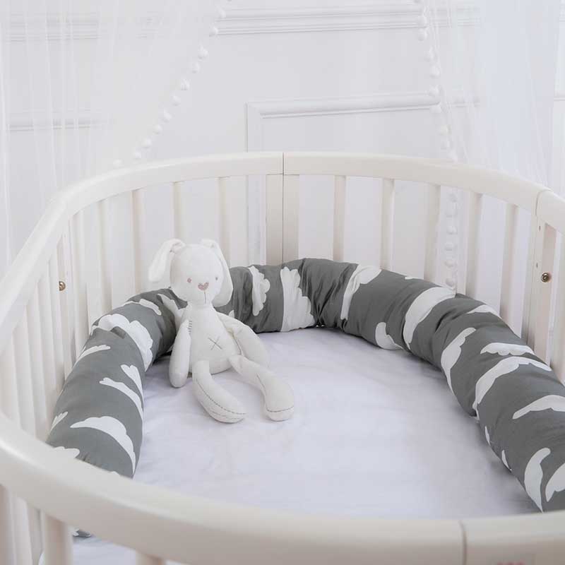 Baby Bed Crib Bumpers Cotton Printed Newborn Cot Bumper Pads Breathable Infant Long Pillows Cradle Cushion 2M