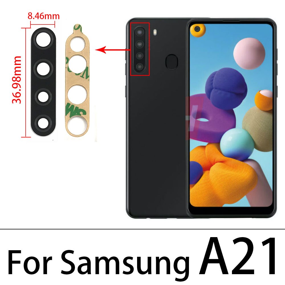 2 sztuk obiektyw szklany obiektyw do Samsung A01 A11 A21 A21S A31 A41 A51 A71 A12 A31S A42 A32 A52 A72 z powrotem do aparatu wymiana narzędzia: A21