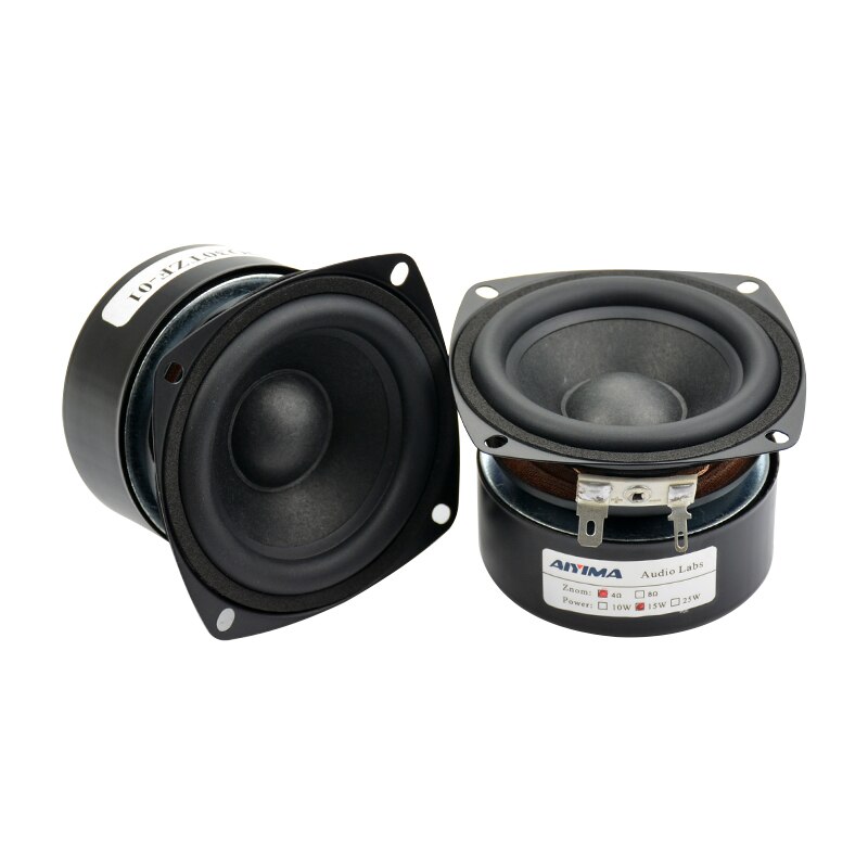 AIYIMA 2Pcs Full Range Speakers 3Inch 4Ohm 15W Speaker Subwoofer Tweeter HIFI Music FM Radio Home Video System Speaker