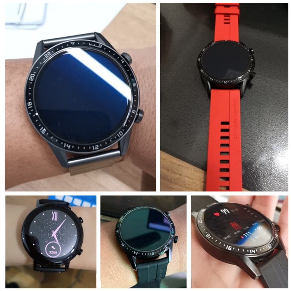 Herdet glass for huawei watch  gt2/2e 46mm/42mm polymer full beskyttelsesfilm huawei watch  gt 2 42/46 mm skjermbeskytter
