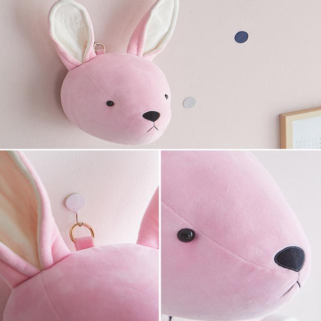 Dier Hoofd Dinosaurus Muur Decor Elephant Herten Opknoping Mount Knuffel Pluche Speelgoed Prinses Pop Meisje Kid Kinderkamer: Rabbit