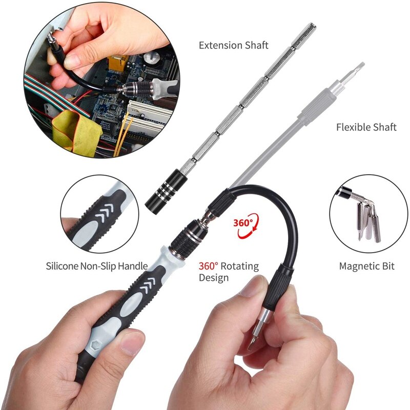 TopHomer 8-in-1 Schraubendreher Set Mit LED-Taschenlampe – Magnetisch, Für Heimwerker & Reparatur