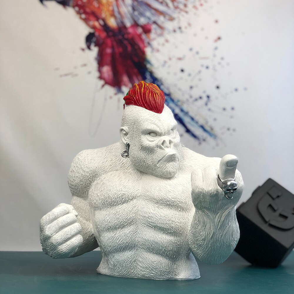 Statue de gorille King Kong en résine, Sculpture de personnalité, décoration créative pour la maison, ornements de salon,