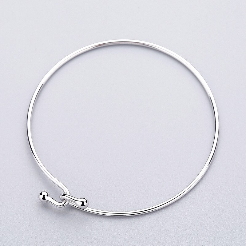 INZATT Minimalist Geometric Round Clean surface Bracelet Real 925 Sterling Silver Fine Jewelry For Women Anniversary Accessories