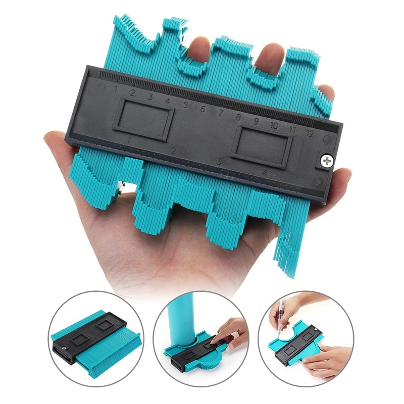 5 Inch Plastic Gauge Contour Profile Copy Gauge Duplicator Standard12cm Wood Marking Tool Tiling Laminate Tiles General Tool