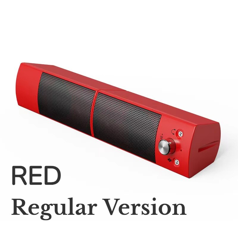 Przewodowe i bezprzewodowe głośniki komputerowe Bluetooth 5.0 głośnik Sound Bar na laptopa PC TV Aux radio HiFi Subwoofer z mikrofonem głośnik: Red No Bluetooth