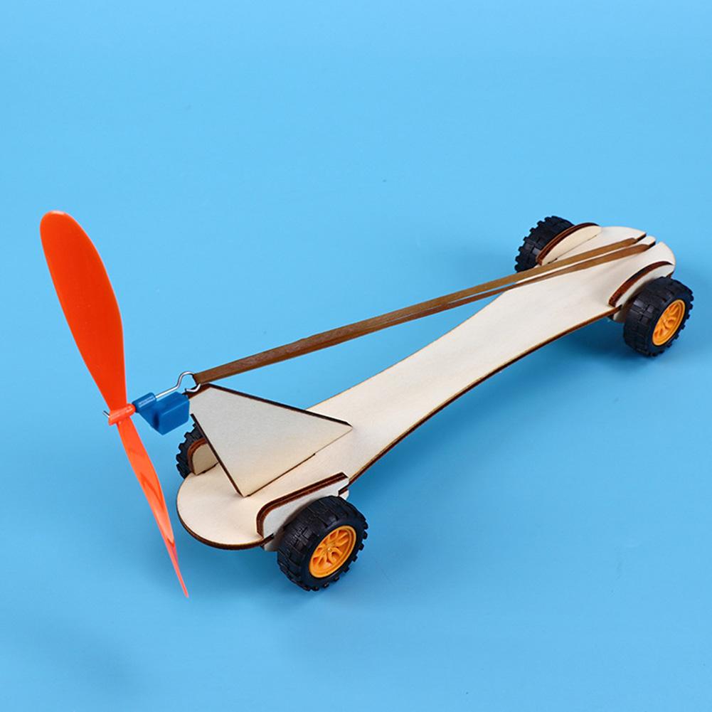 Rubber Band Power Auto Diy Educatief Wetenschap Kits Kids Experiment Plezier Natuurkunde Speelgoed Stem School Project Hout