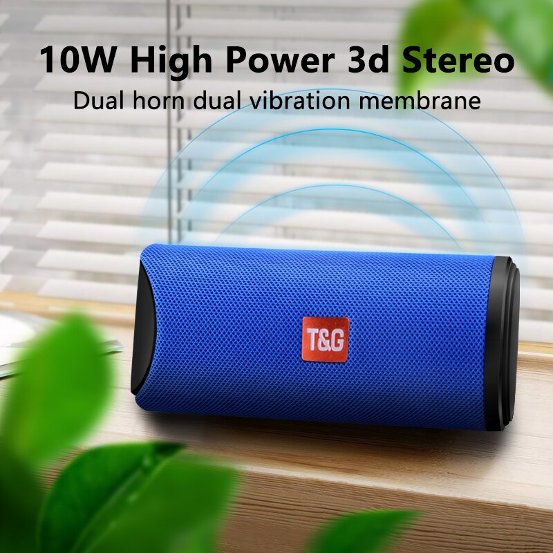 TG113 Portable Bluetooth Wireless Speakers Waterproof Stereo Column Outdoor Loudspeaker Speaker with FM Radio MP3 Bass Sound Box