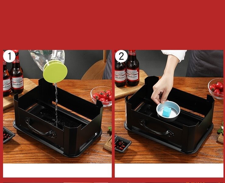 Portable bbq grill barbecue heating stove commercial restaurant heating insulation barbecue box One person table barbecue 26*