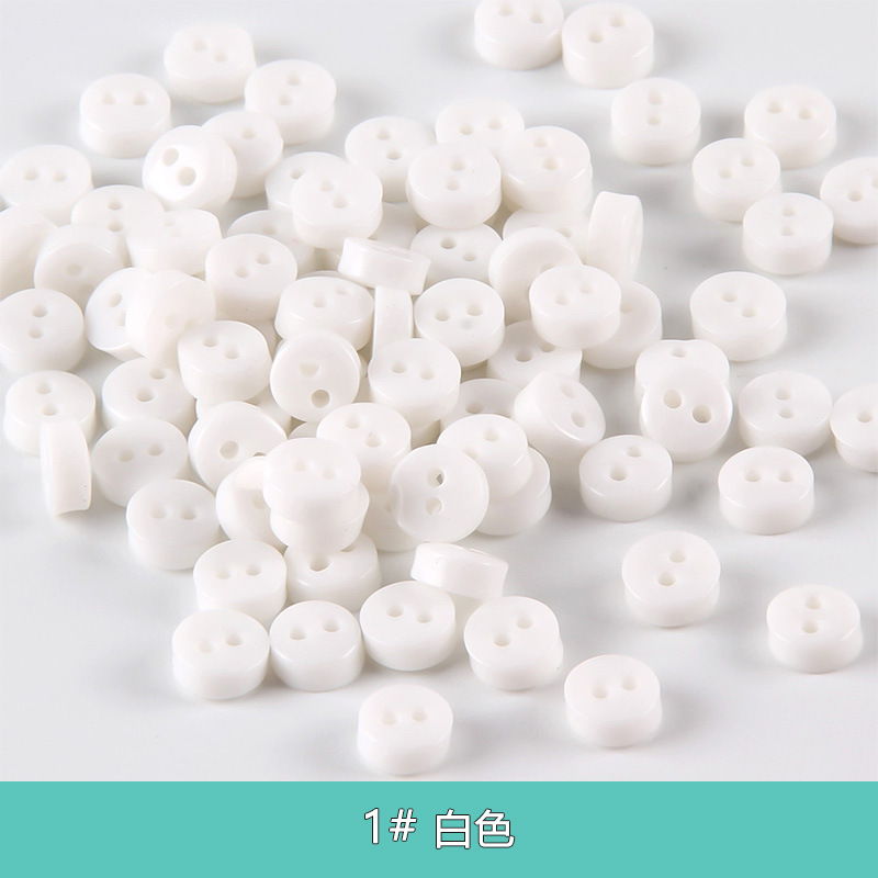 100 Uds. Mini botones de resina de 6mm, accesorios de costura coloridos para ropa infantil, álbum de recortes DIY con dos agujeros