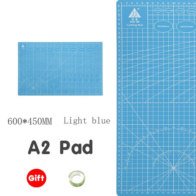 30 * 45cm A2 Cutting Board Grid Line Self-healing Cutting Board Craft Card Multi-color Double-sided Desktop Cutting Pad 1 Piece: Light blue
