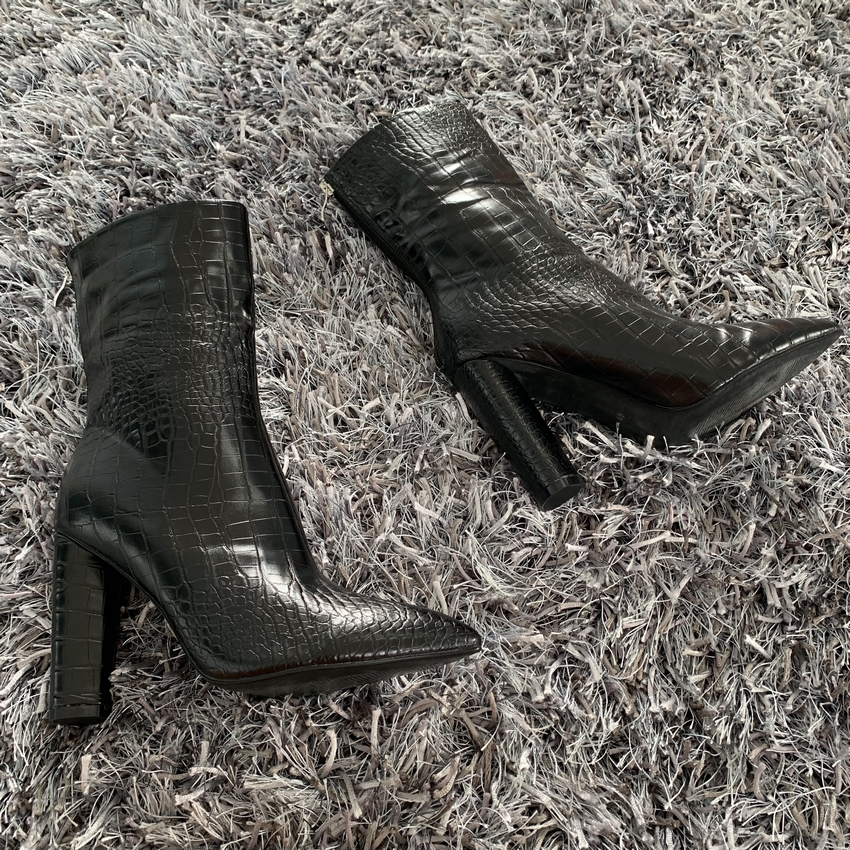 Dam ankel boots dragkedja spetsiga tå skor 10.5cm höga klackar kvinnliga boots fest skor kvinnor vinter