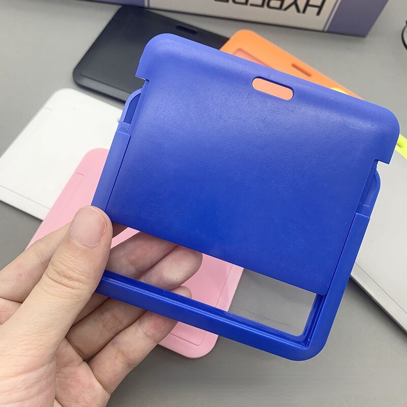 Vrouwen Mannen Plastic Id Credit Bank Kaarthouder Studenten Bus Card Case Lanyard Werknemer Effen Kleur Identiteit Badge Kaarten Cover