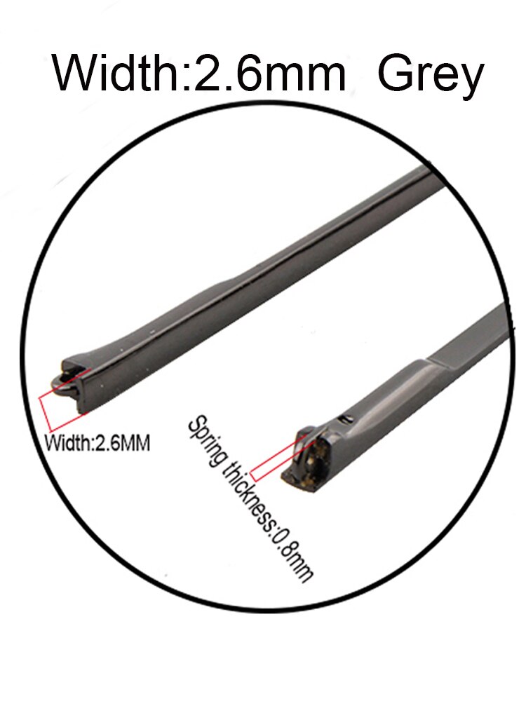 1 par fjeder metal brillestang med spids flex metal briller brillestang med spids: 2.6mm grå