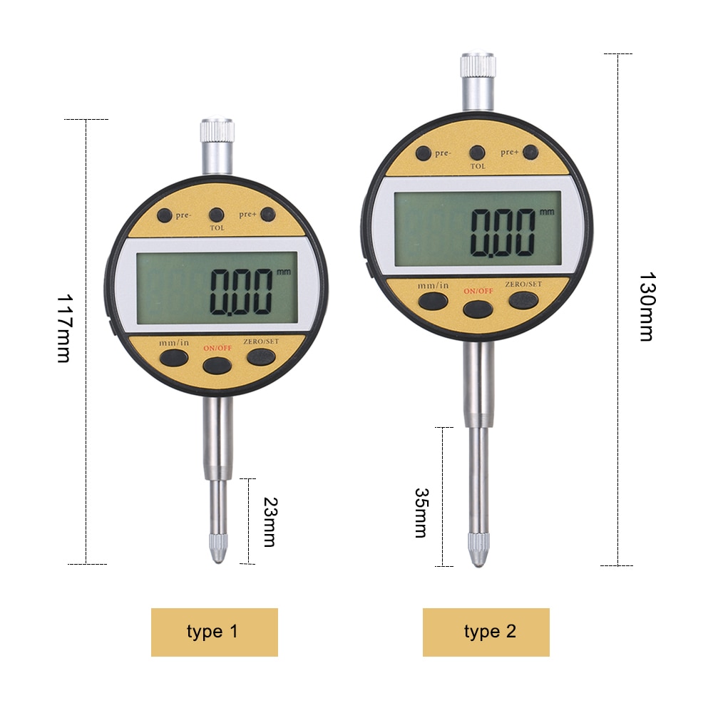 Dial Indicator Gauge Metric Indicator 0.01mm Dial Comparator Dimension Position Tolerance Detection Digital Caliber Tools