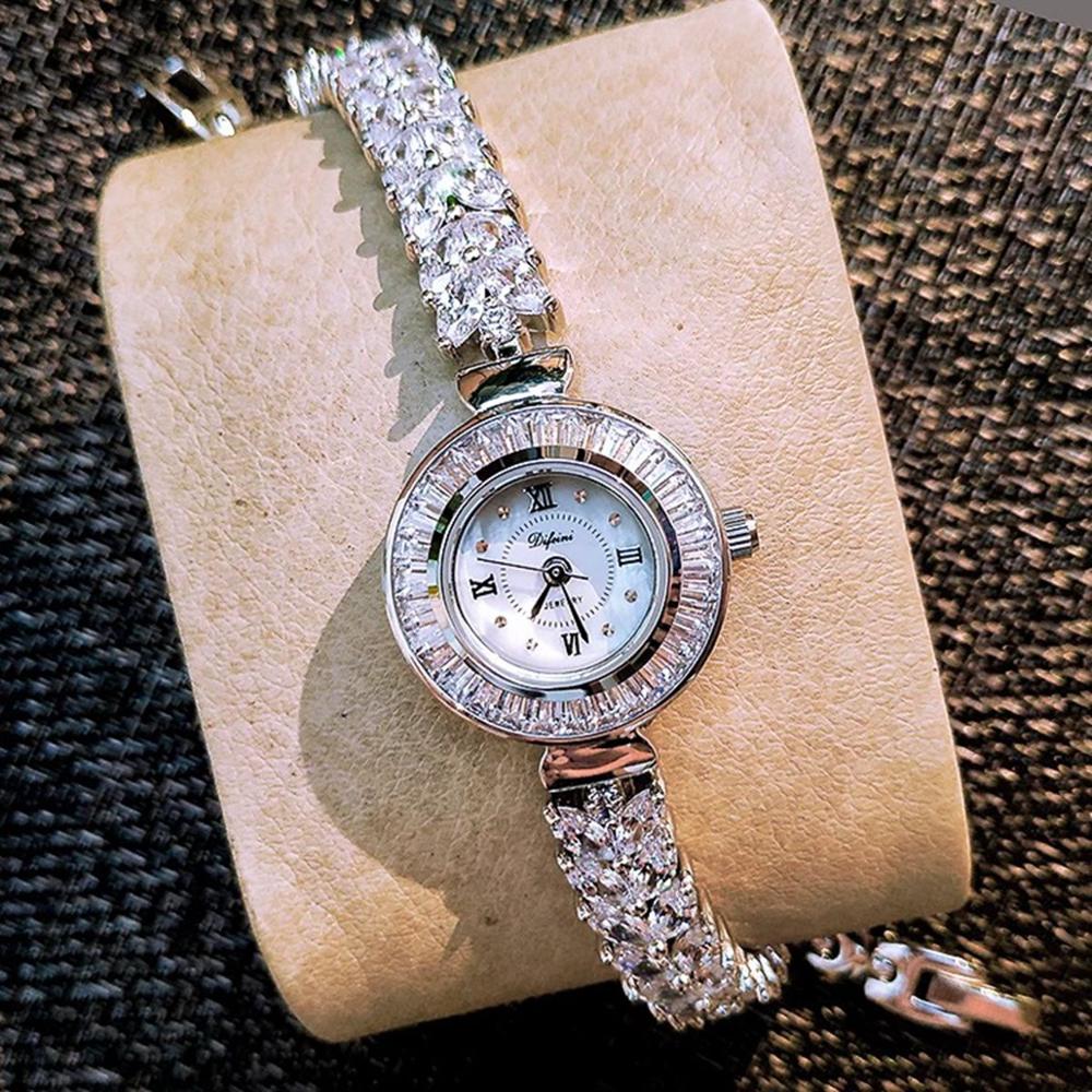 Lotus-Reloj de pulsera de cuarzo con diamantes de imitación para mujer, pulsera de lujo con cristales, resistente al agua: Default Title