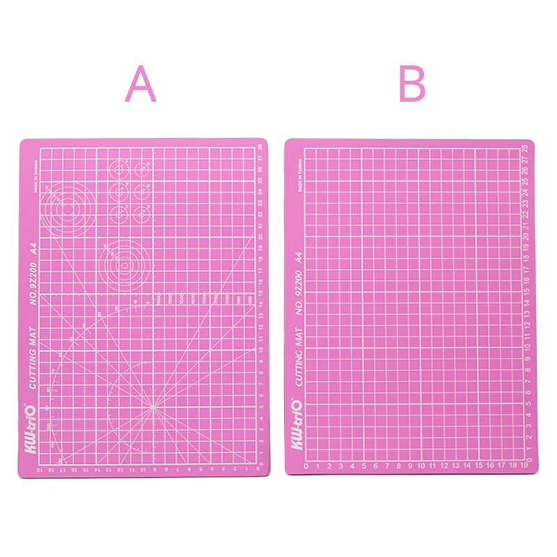 PVC A4 Pink Cutting Mat Cutting Pad Patchwork Cut Pad A4 Double-Sided Self-Healing Patchwork Craft Cutting Board DIY Tools: Pink