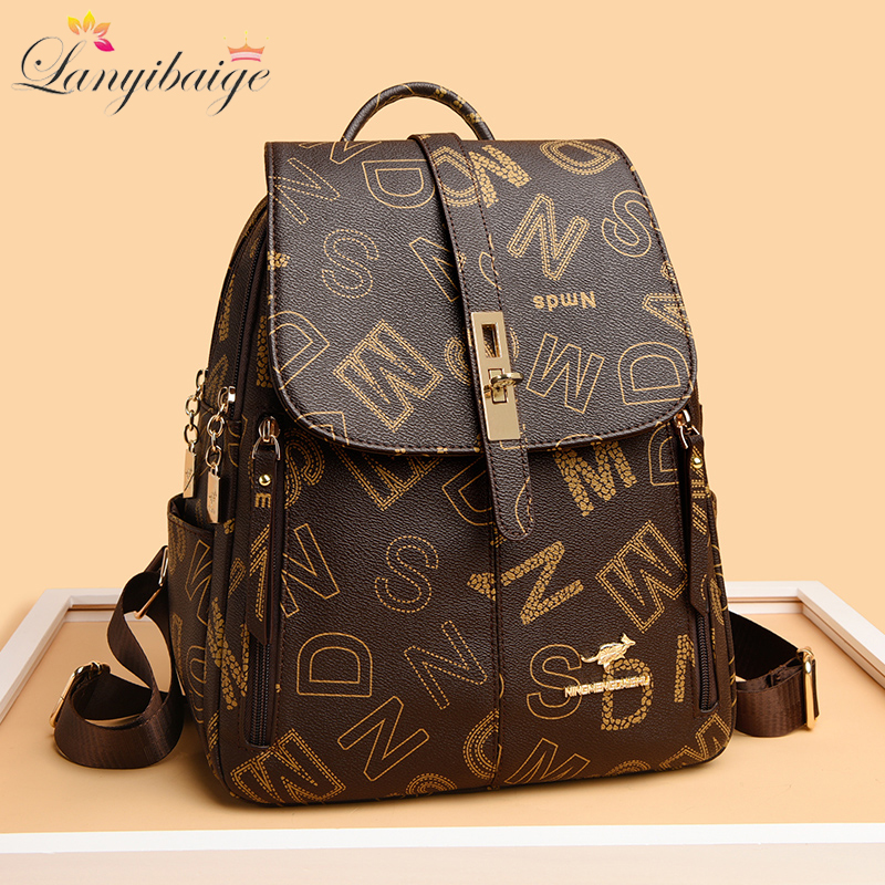 Bagpack Luxe Vrouwen Rugzakken Zacht Lederen Rugzakken voor Tienermeisjes Vrouwelijke School Schoudertassen Voor Vrouwen 2024 Mochila Sac