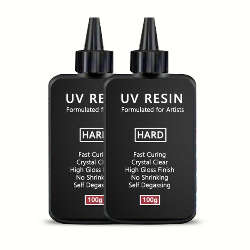 Quick-Drying Hard UV Resin Glue Clear Liquid Ultraviolet Curing Epoxy Resin UV Glue For DIY Crafts Handmade Jewelry Making Tools: black