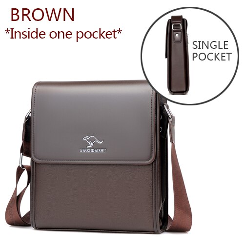 Aankomst Zakelijke Mannen Messenger Bags PU Lederen Vintage Mannen Schoudertas Man Crossbody bag: BROWN-1