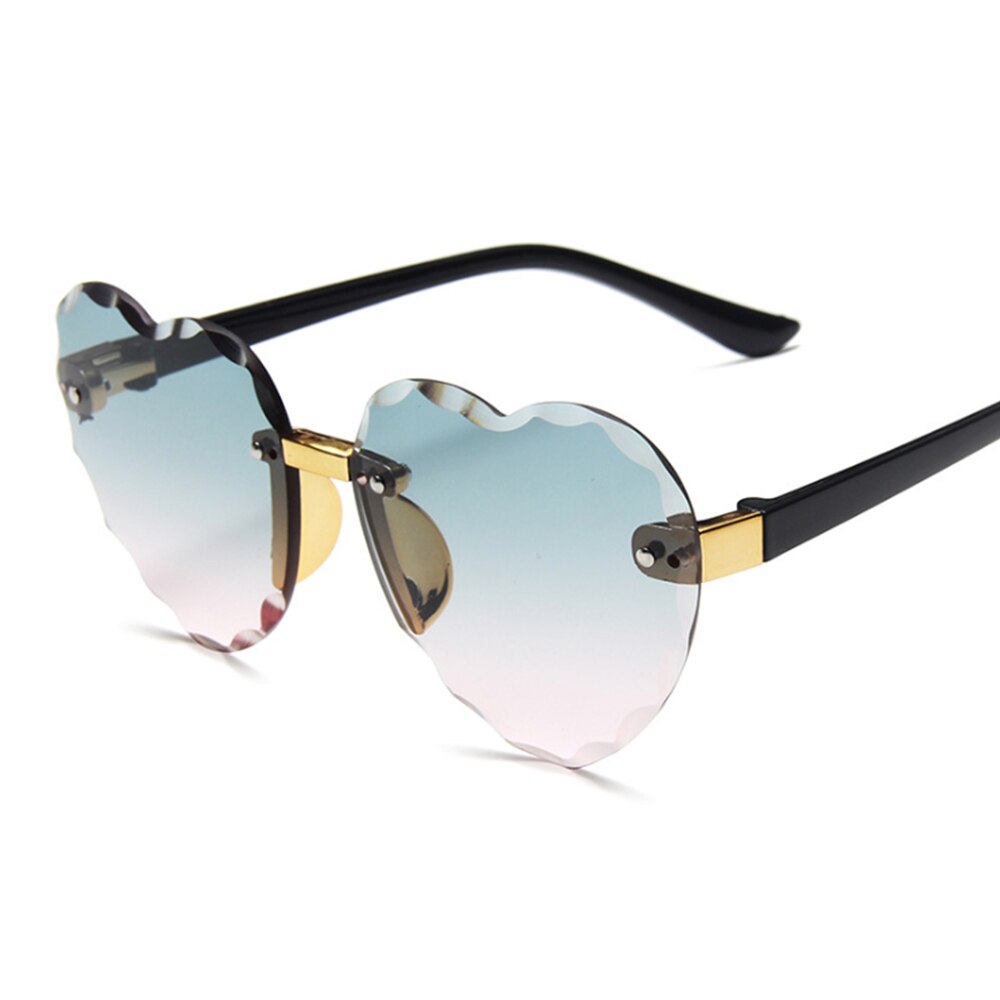 Child Cute Heart Rimless Frame Sunglasses Children Kids Gray Pink Red Lens Boys Girls UV400 Protection Eyewear: 4