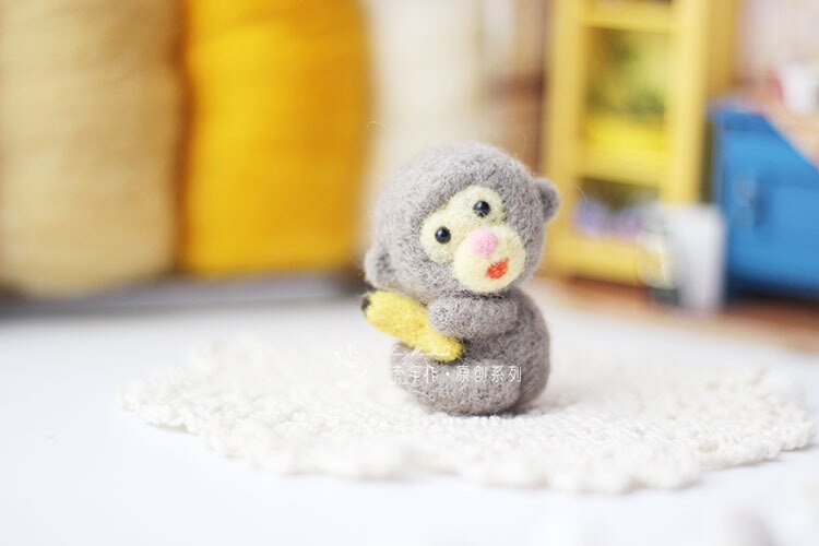 Needle Felting Animals Mouse Hand Made Felt Rabbit Dog Cat Shiba Inu DIY Kit for Adults Starter Crafts Matrial: Hounianjixiang