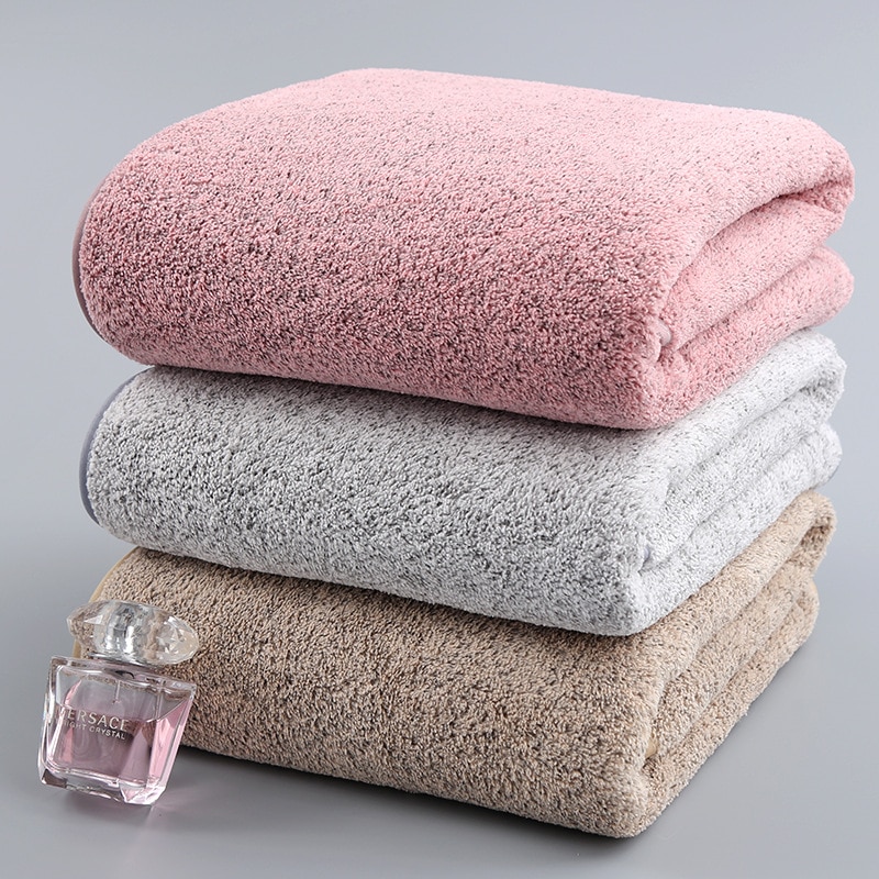 70X140Cm Bamboe Houtskool Coral Fluwelen Badhanddoek Voor Volwassen Zachte Absorberende Microfiber Stof Handdoek Huishouden Badkamer Handdoek sets