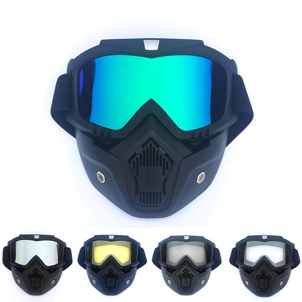 Erwachsene Motorrad Helm Staubdicht Gesicht Maske Atemschutz Motocross Brille Gläser Sicherheit Schutz Brillen Volle Gesicht Shiled