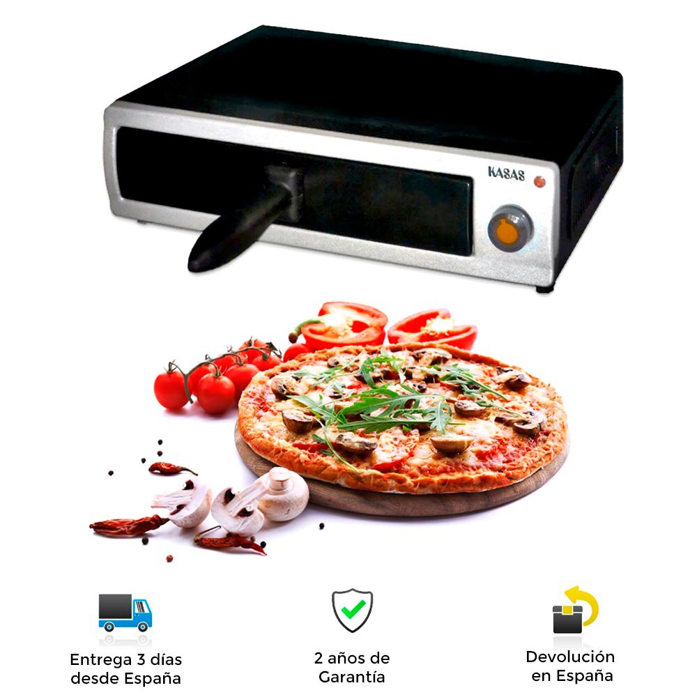 Pizzaoven, 2000 W, 20 liter, elektrische pizzaoven, mini-oven met 2 onafhankelijke temperatuurregelaars en 1 tijdregelaar, pizzaoven voor restaurants, bakkerijen, snackbars, 57 x 53 x 27,5 cm
