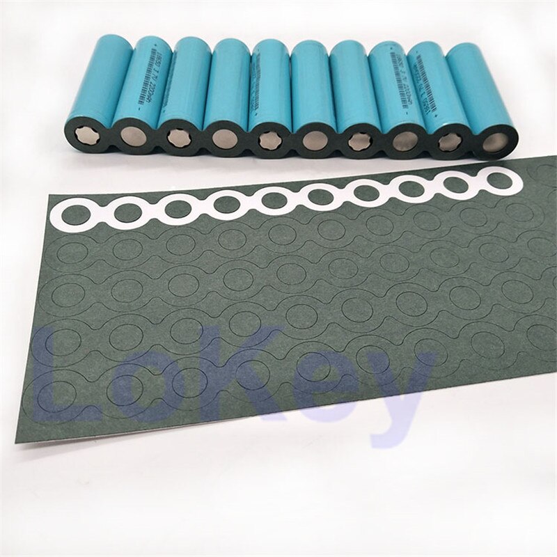 100pcs 1S 18650 Li-ion Battery Insulation Gasket Barley Paper Battery Pack Cell Insulating Glue Patch Electrode Insulated Pads