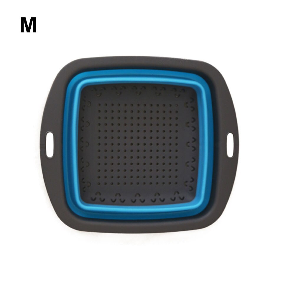 Passoire pliable passoire pliante pour drainer les légumes fruits cuisine Durable pliable trémie filtre panier: Blue M