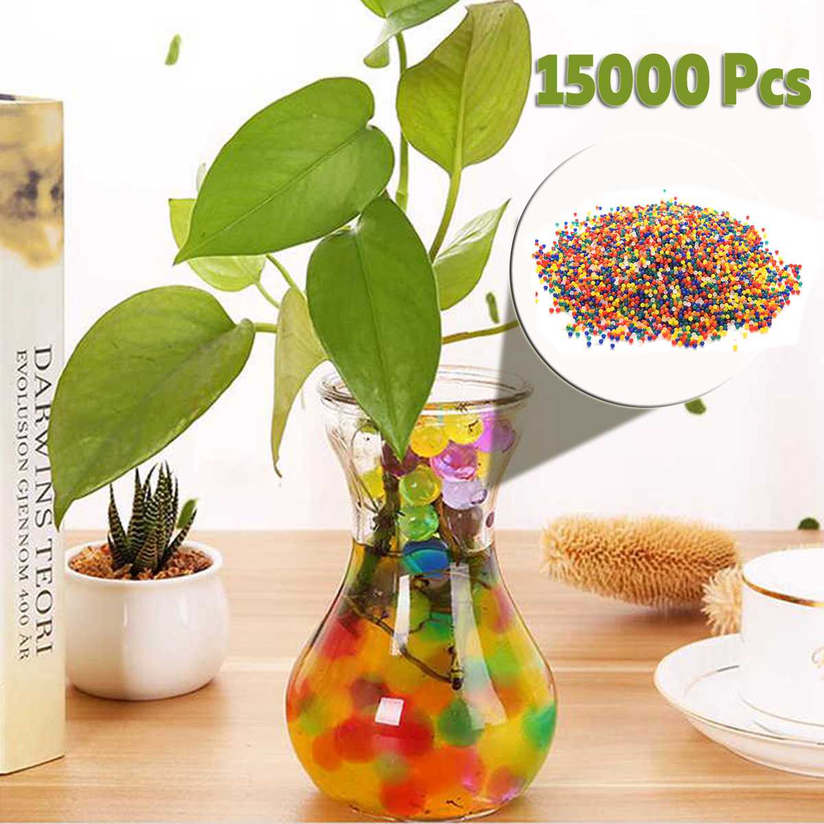 15000 pieces/bag crystal soil hydrogel gel polymer water drops flower/wedding/furnishings Mason grow water polo house decoration