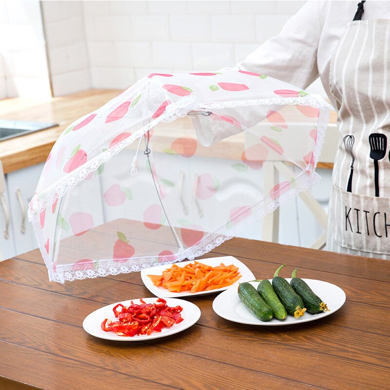 Stærk dekoration køkken foldet mad dække paraply hygiejne gitter stil køkken mad fad dække køkkenudstyr mad beskytte værktøjer