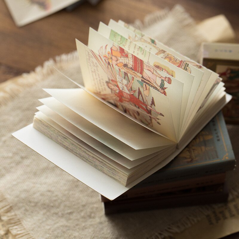 100 ark/paket vintage magisk bok tema anteckningsblock retro bärbart anteckningsblock journal scrapbook diy dekor material papper mini anteckning