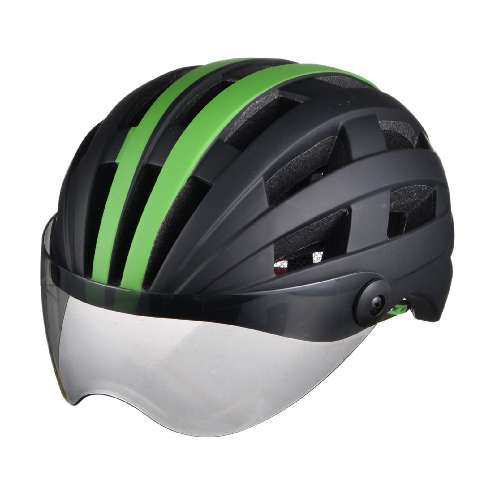 Casque de cyclisme pour hommes et femmes, avec lunettes, protection de tête de vélo, vtt: Black Green