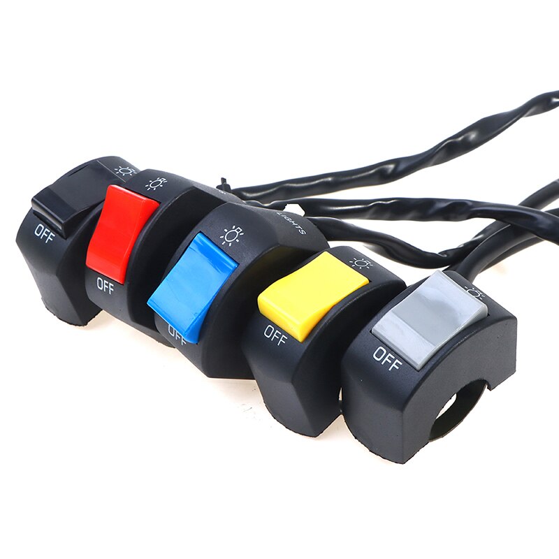 22mm ON/OFF Motorcycle Switch Push Button 12V Button Connector Handlebar Switch for ATV Electronic Bike Scooter Motorbike