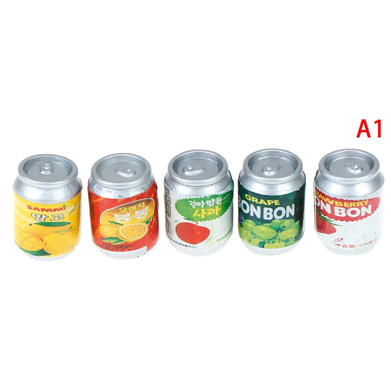 3/5Pcs Mini 1:12 1/12 Scale Canned Fruit Cans Miniature Food Play Kitchen Doll Food Accessories Toy Doll House Accessories: A1