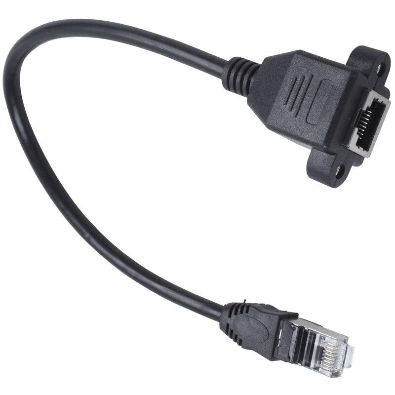 RJ45 Female to Male Adapter Network Extension Cable Panel Mount with IEC 320 C14 to IEC C7 Right Angle Power Adapter CNIM