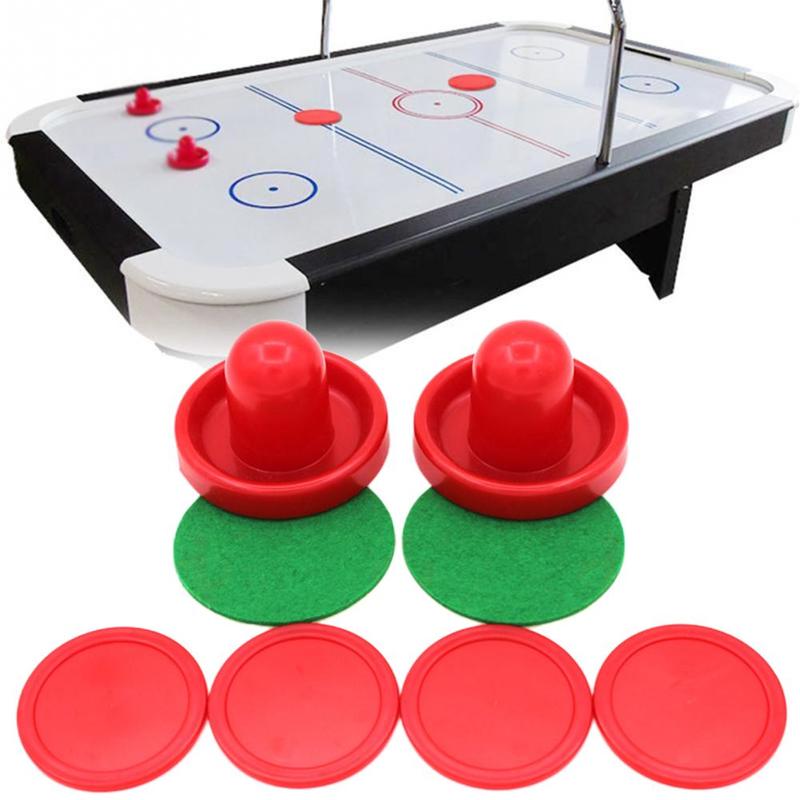Air hockey tilbehør 76mm batter bord ishockey air table puttere underholdende tilbehør sæt pucke voksen bordspil h  z0 b 6